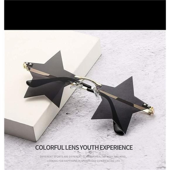 Rimless Star shape Sunglasses Personality Sun Glasses women/men Party glasses - Picture 6 of 6